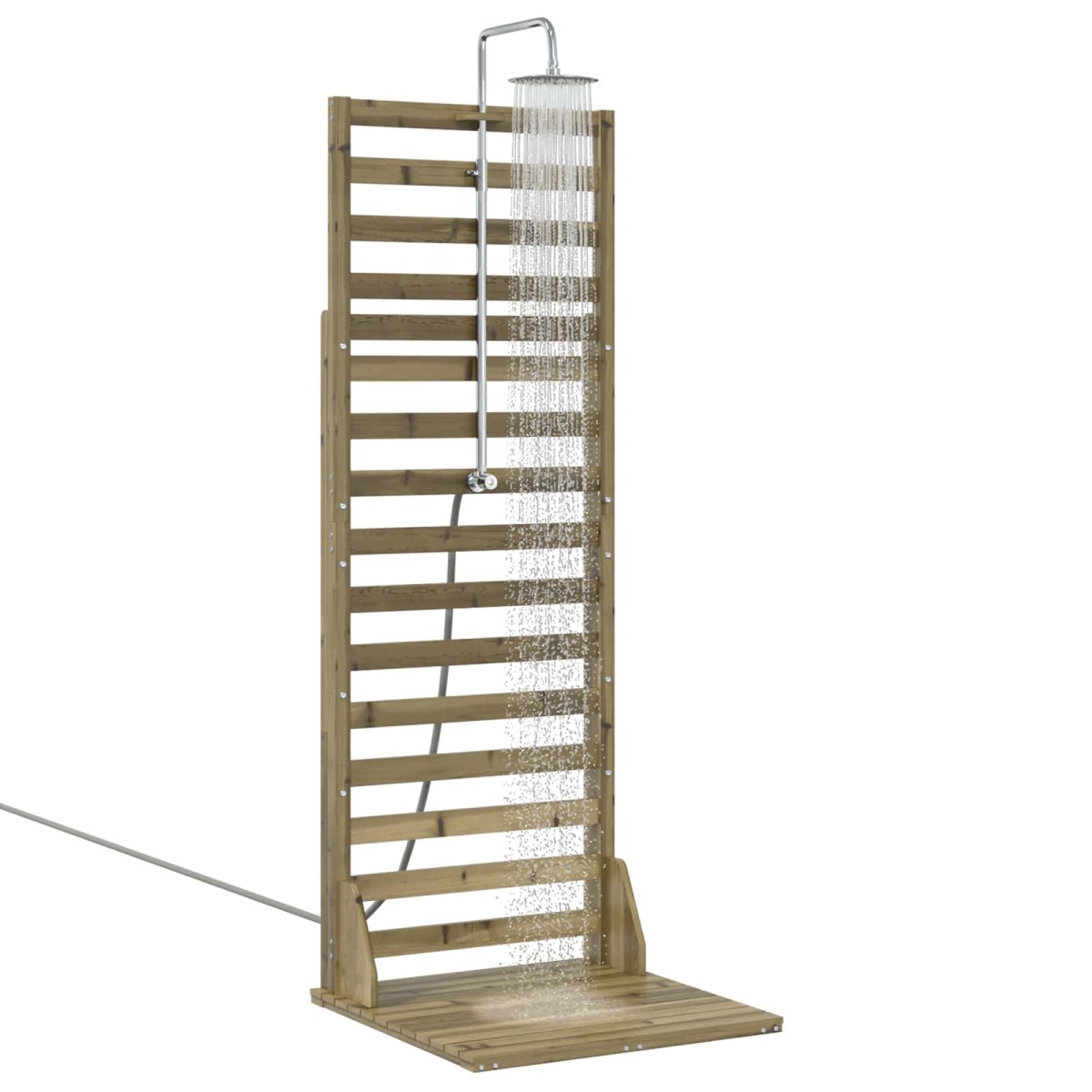 vidaXL Εξωτερικό ντους 225 cm Εμποτισμένο πεύκο και ανοξείδωτο ατσάλι
