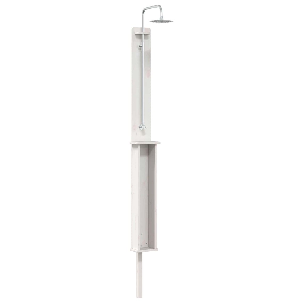 vidaXL Εξωτερικό ντους 246 cm Μασίφ ξύλο πεύκου και ανοξείδωτο ατσάλι
