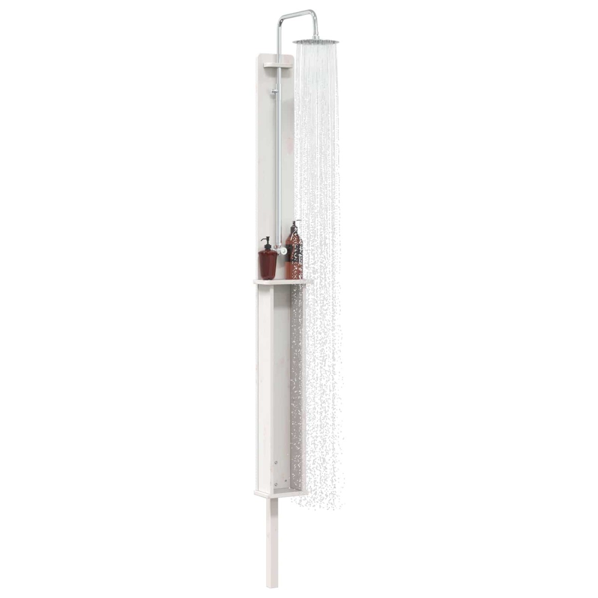 vidaXL Εξωτερικό ντους 246 cm Μασίφ ξύλο πεύκου και ανοξείδωτο ατσάλι