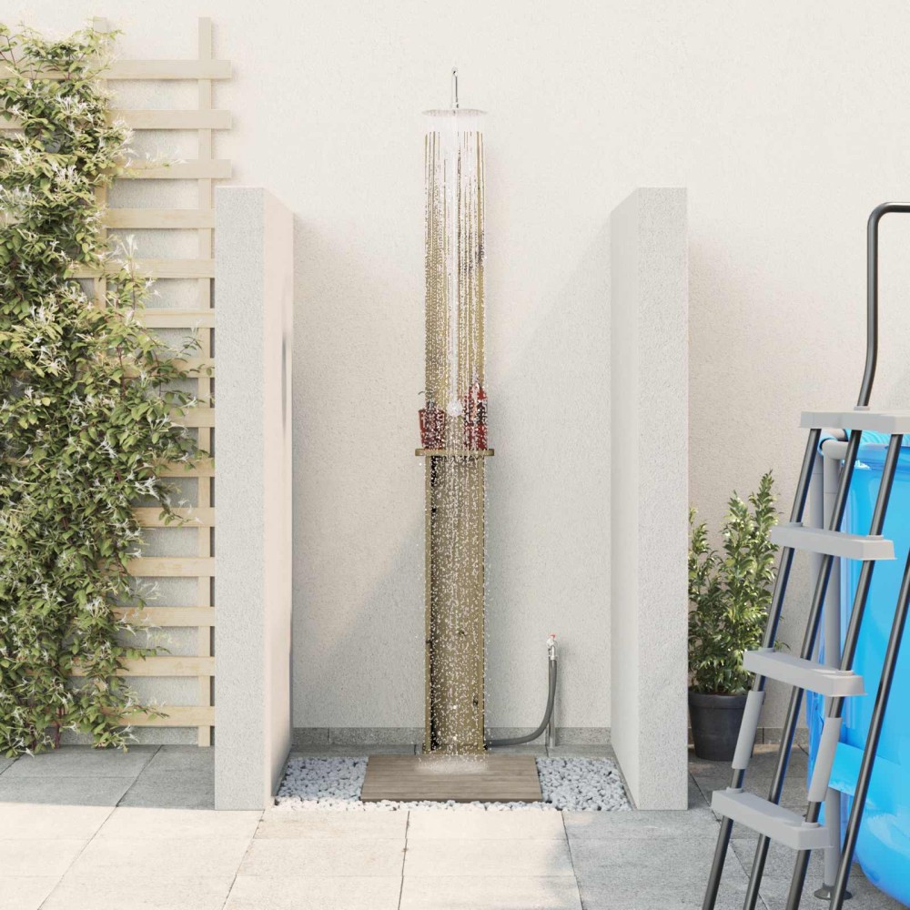 vidaXL Εξωτερικό ντους 246 cm Εμποτισμένο πεύκο και ανοξείδωτο ατσάλι