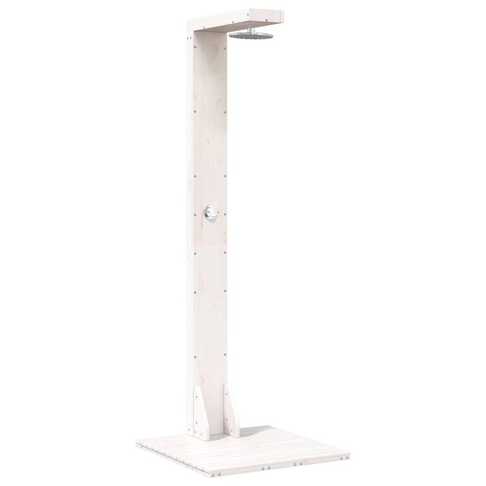 vidaXL Εξωτερικό ντους 210 cm Μασίφ ξύλο πεύκου και ανοξείδωτο ατσάλι