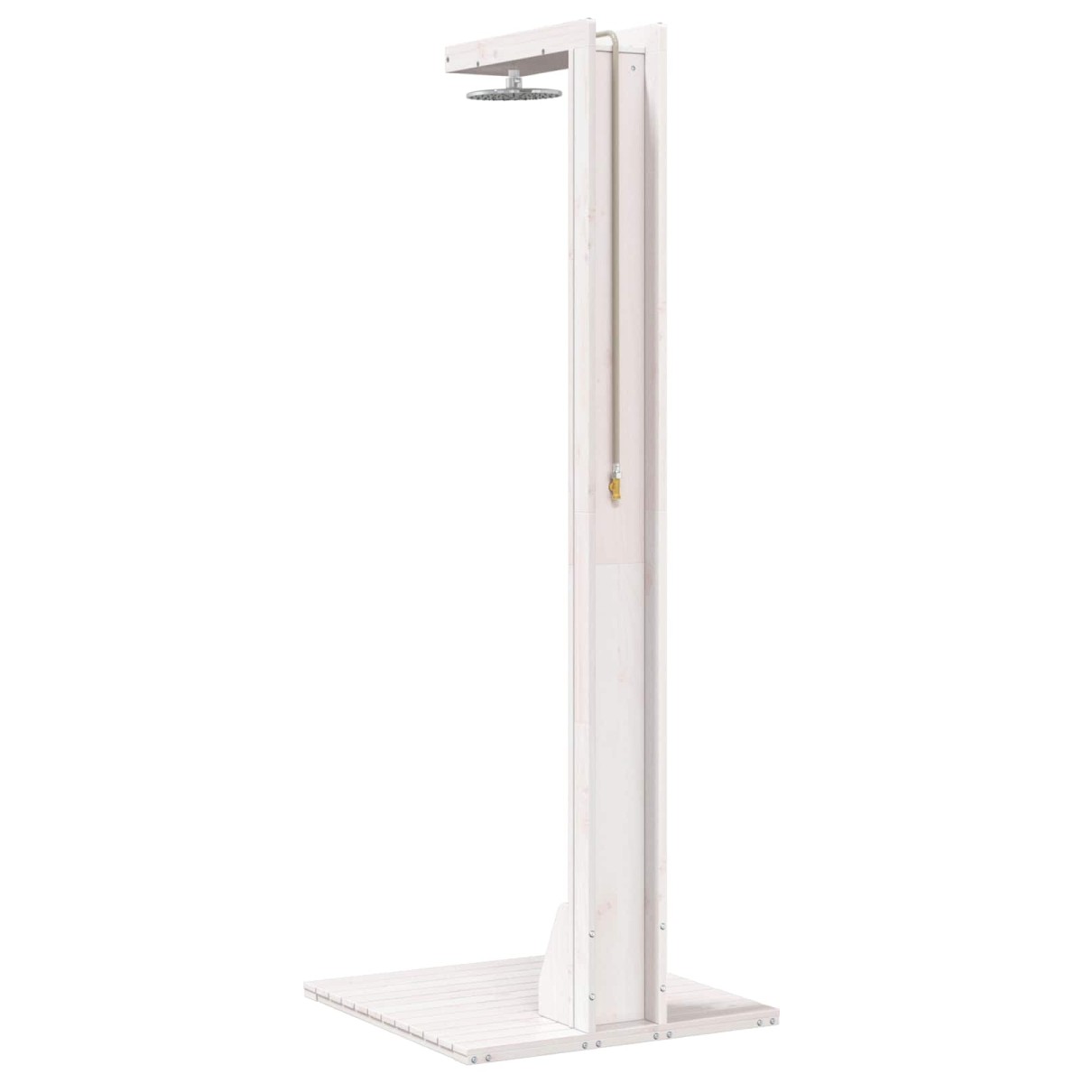 vidaXL Εξωτερικό ντους 210 cm Μασίφ ξύλο πεύκου και ανοξείδωτο ατσάλι