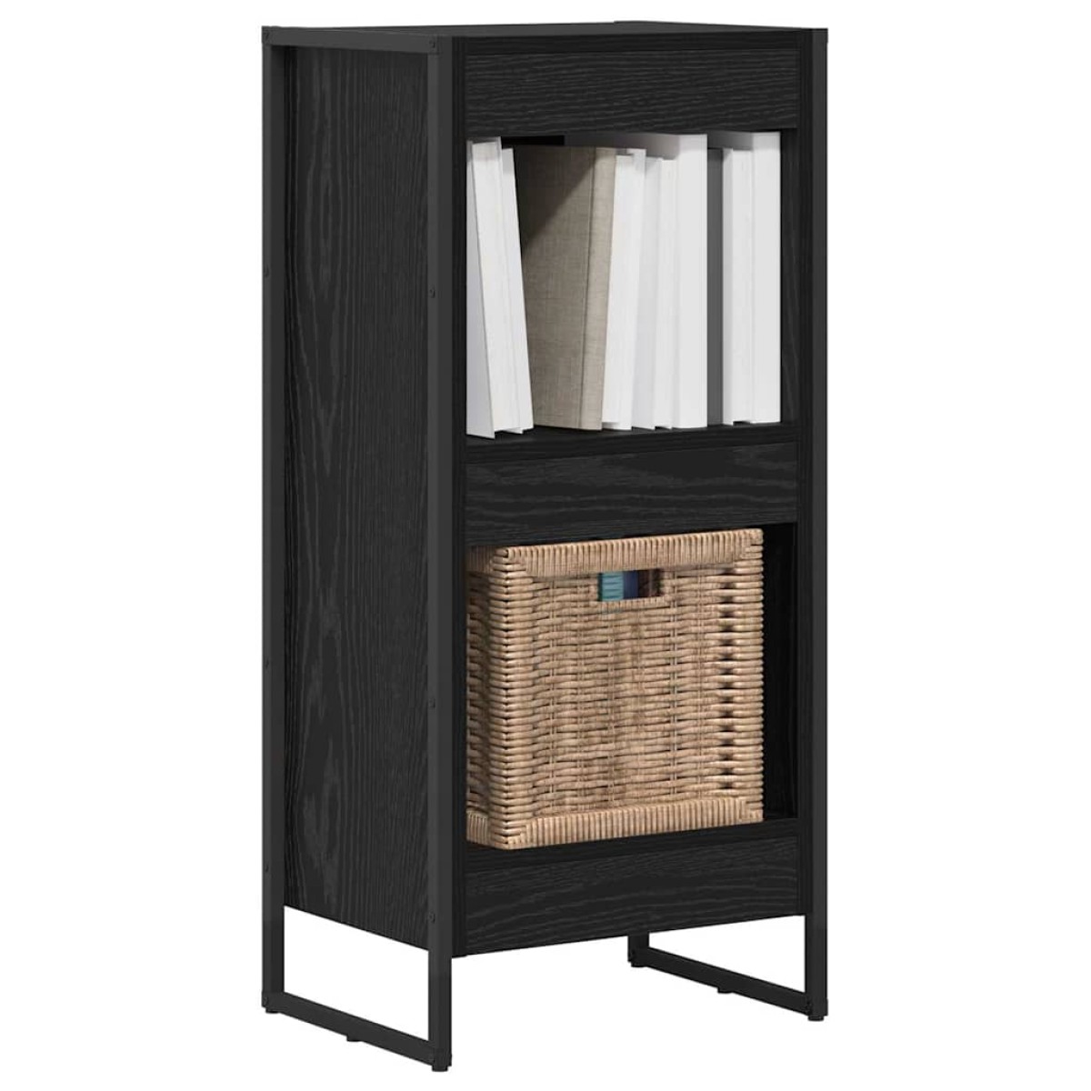 vidaXL Βιβλιοθήκη 40 x 30 x 86,5 εκ Επεξεργασμένο Ξύλο Μαύρη Οξυά