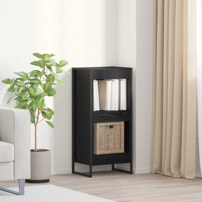 vidaXL Βιβλιοθήκη 40 x 30 x 86,5 εκ Επεξεργασμένο Ξύλο Μαύρη Οξυά