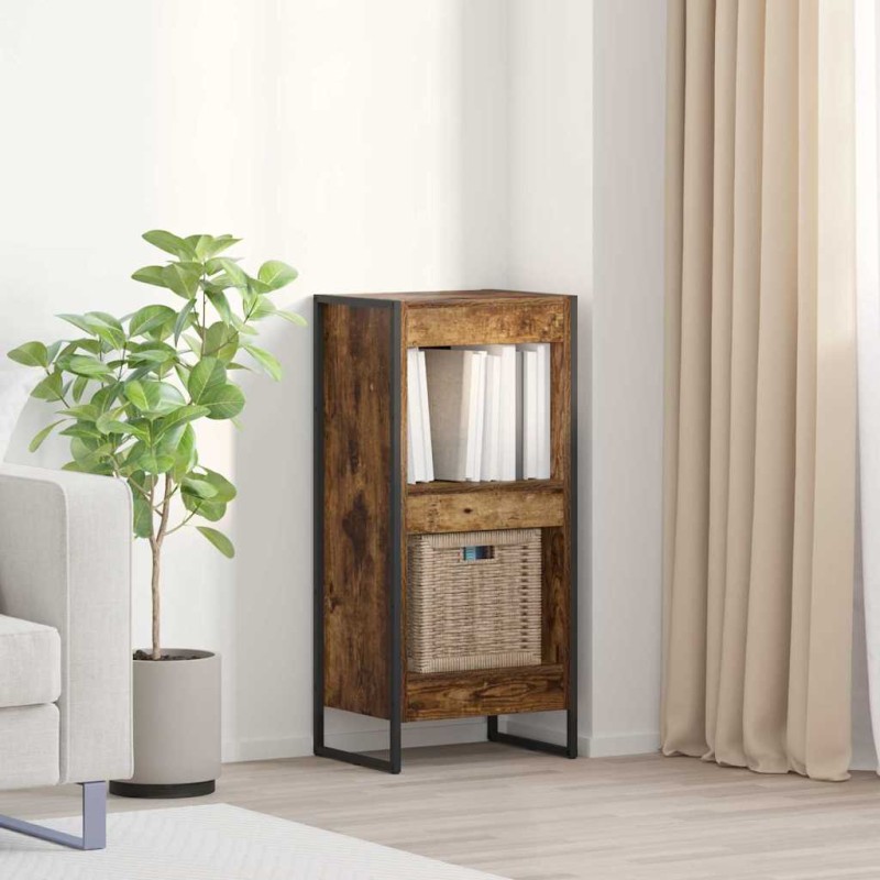 vidaXL Βιβλιοθήκη 40 x 30 x 86,5 εκ Επεξεργασμένο Ξύλο Καπνιστό Δρύς