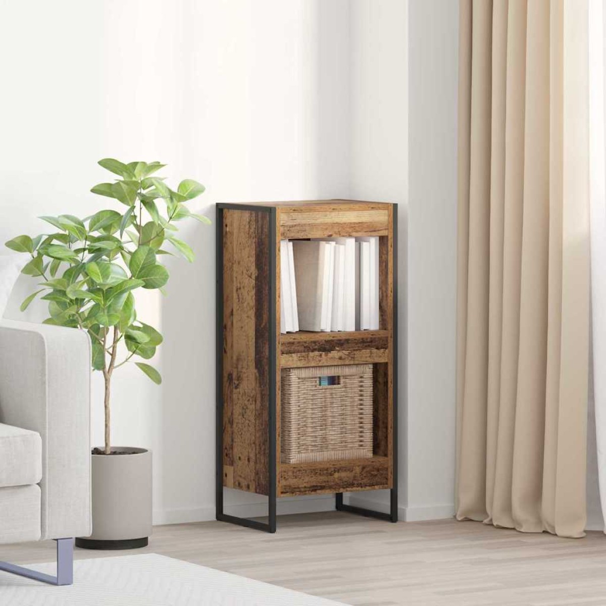 vidaXL Βιβλιοθήκη 40 x 30 x 86,5 εκ Επεξεργασμένο Ξύλο Παλιό Ξύλο