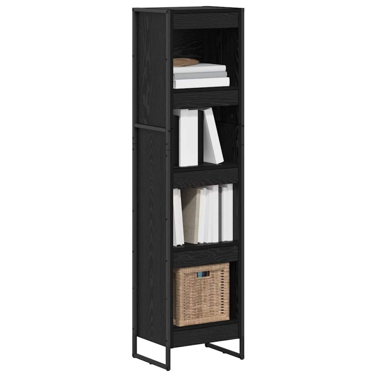vidaXL Βιβλιοθήκη 40 x 30 x 155 εκ Επεξεργασμένο Ξύλο Μαύρη Οξυά