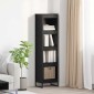vidaXL Βιβλιοθήκη 40 x 30 x 155 εκ Επεξεργασμένο Ξύλο Μαύρη Οξυά