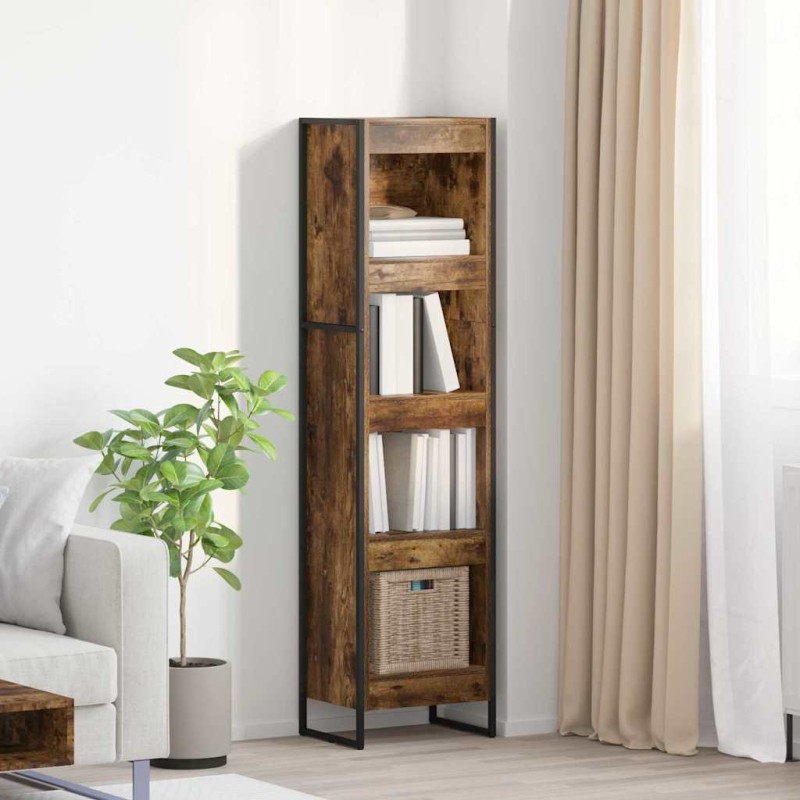 vidaXL Βιβλιοθήκη 40 x 30 x 155 εκ Επεξεργασμένο Ξύλο Καπνιστό Δρύς