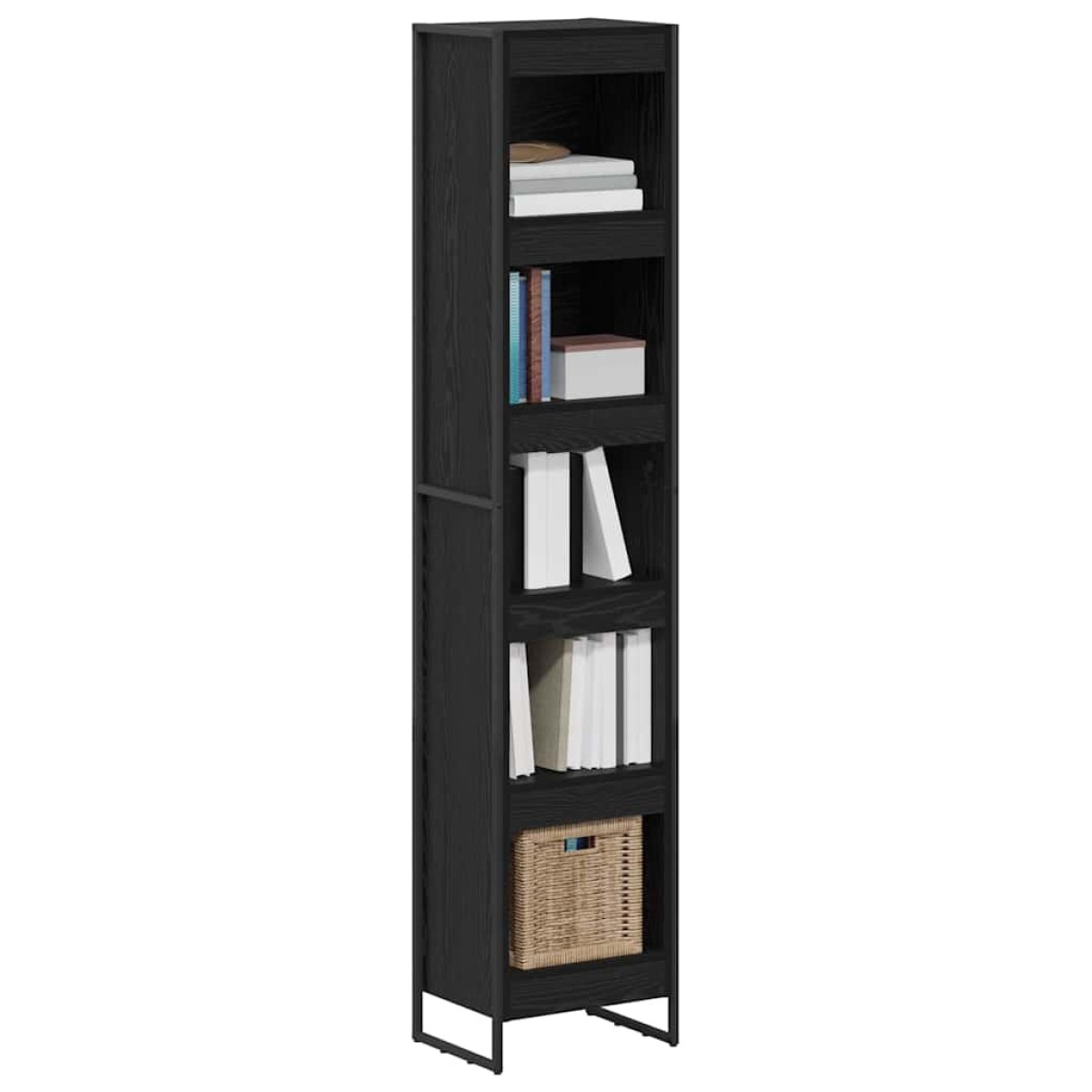 vidaXL Βιβλιοθήκη 40 x 30 x 189,5 εκ Επεξεργασμένο Ξύλο Μαύρη Οξυά