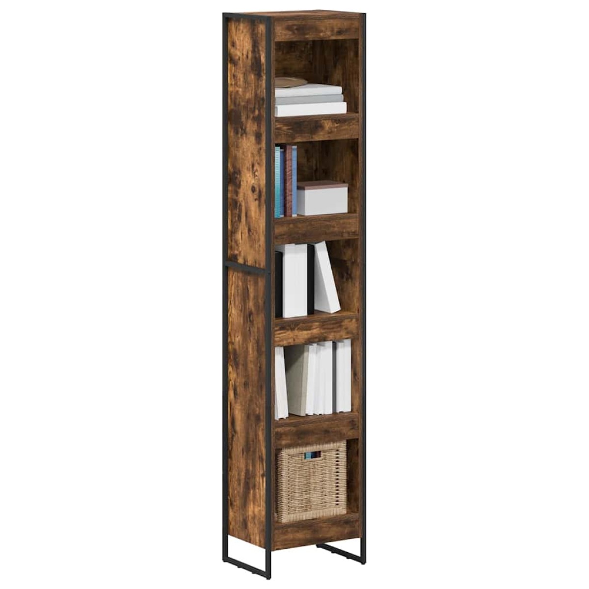 vidaXL Βιβλιοθήκη 40 x 30 x 189,5 εκ Επεξεργασμένο Ξύλο Καπνιστό Δρύς