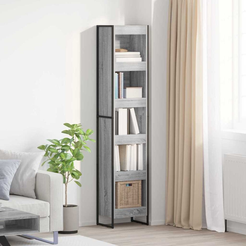 vidaXL Βιβλιοθήκη 40 x 30 x 189,5 εκ Επεξεργασμένο Ξύλο Γκρίζο Σονομα