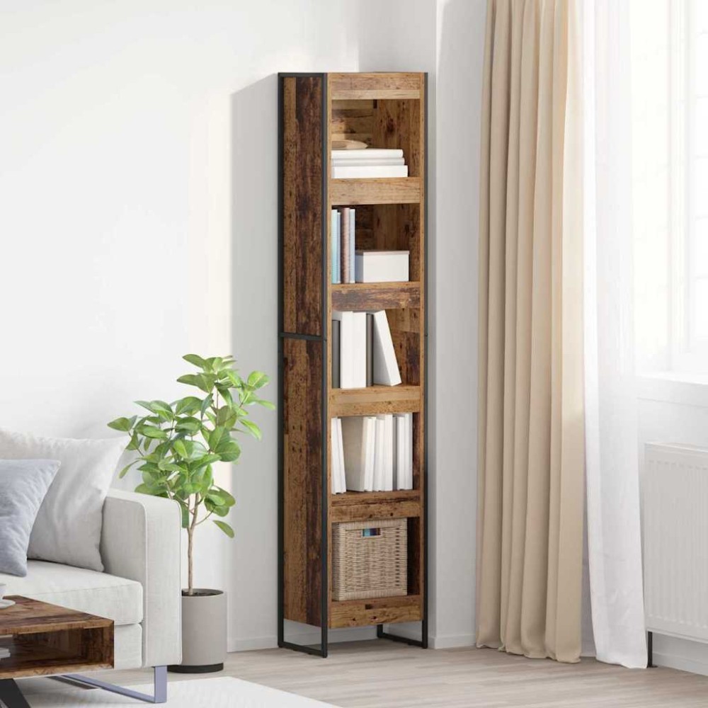 vidaXL Βιβλιοθήκη 40 x 30 x 189,5 εκ Επεξεργασμένο Ξύλο Παλιό Ξύλο