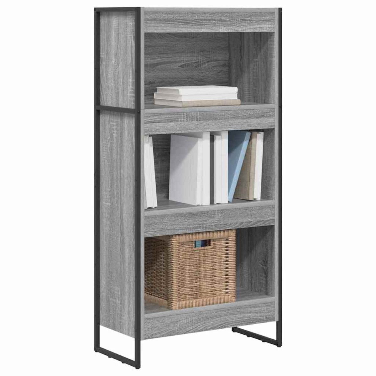 vidaXL Βιβλιοθήκη 60 x 30 x 121 εκ Επεξεργασμένο Ξύλο Γκρίζο Σονομα