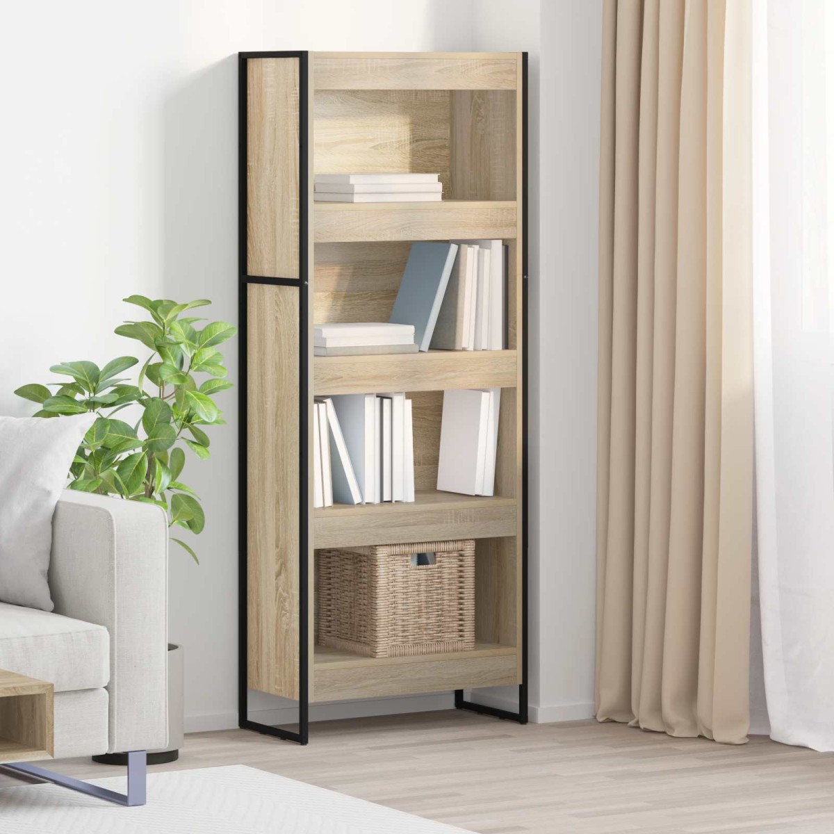 vidaXL Βιβλιοθήκη 60 x 30 x 155 εκ Επεξεργασμένο Ξύλο Σονόμα