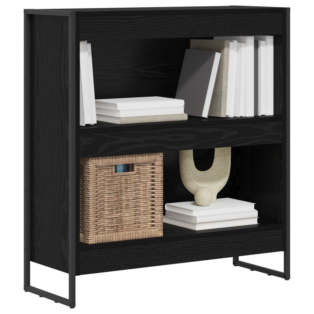 vidaXL Βιβλιοθήκη 80 x 30 x 86,5 εκ Επεξεργασμένο Ξύλο Μαύρη Οξυά