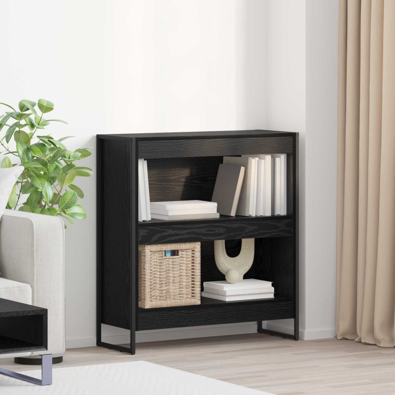 vidaXL Βιβλιοθήκη 80 x 30 x 86,5 εκ Επεξεργασμένο Ξύλο Μαύρη Οξυά