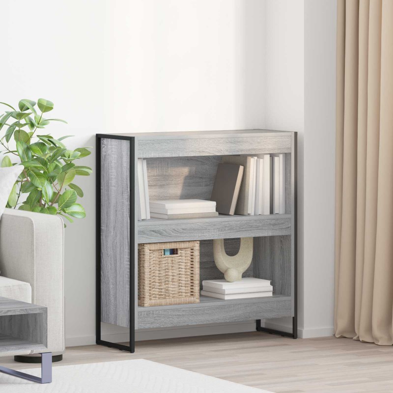 vidaXL Βιβλιοθήκη 80 x 30 x 86,5 εκ Επεξεργασμένο Ξύλο Γκρίζο Σονομα