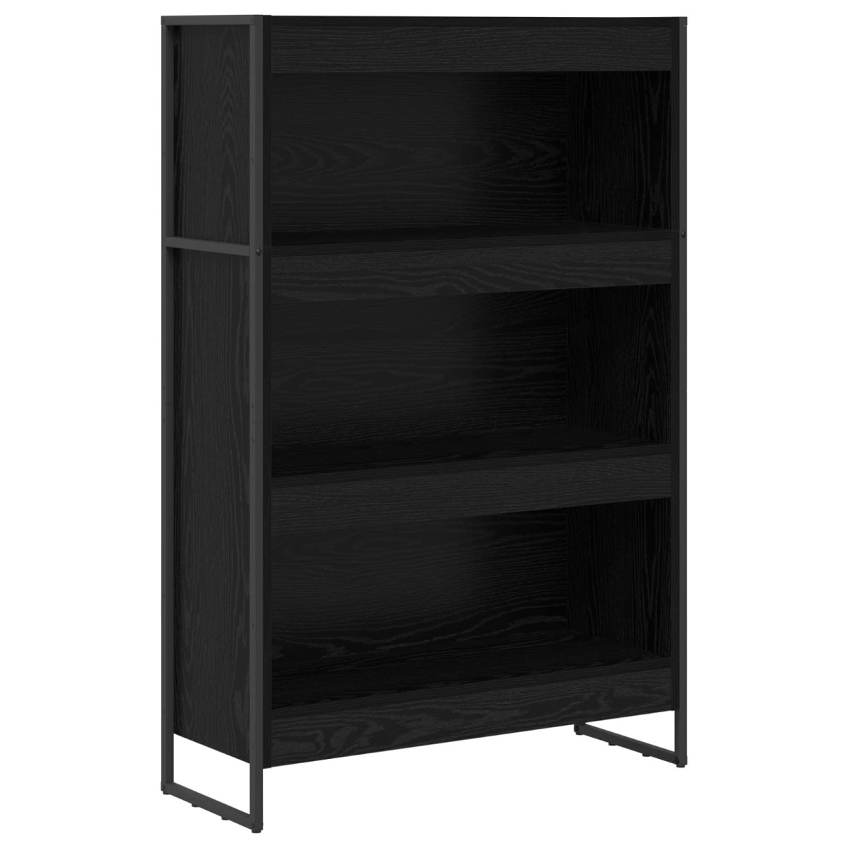 vidaXL Βιβλιοθήκη 80 x 30 x 121 εκ Επεξεργασμένο Ξύλο Μαύρη Οξυά
