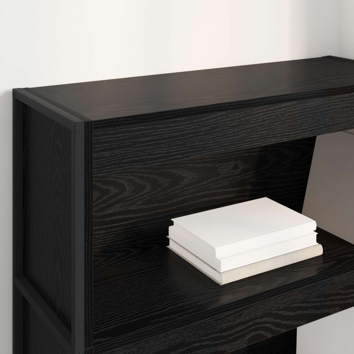 vidaXL Βιβλιοθήκη 80 x 30 x 121 εκ Επεξεργασμένο Ξύλο Μαύρη Οξυά