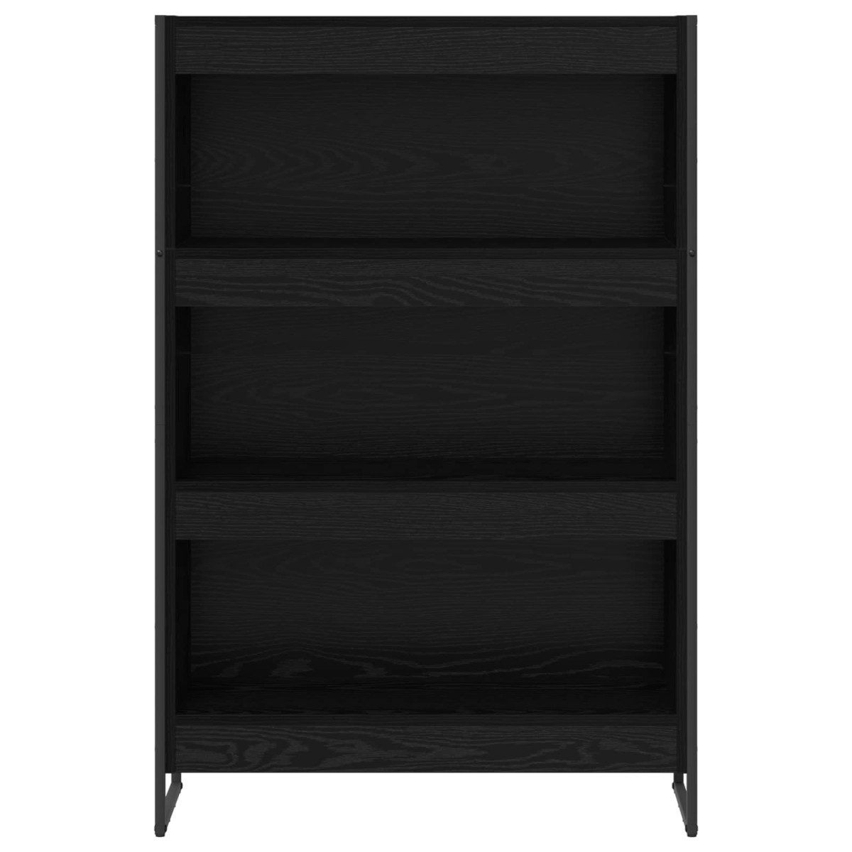 vidaXL Βιβλιοθήκη 80 x 30 x 121 εκ Επεξεργασμένο Ξύλο Μαύρη Οξυά