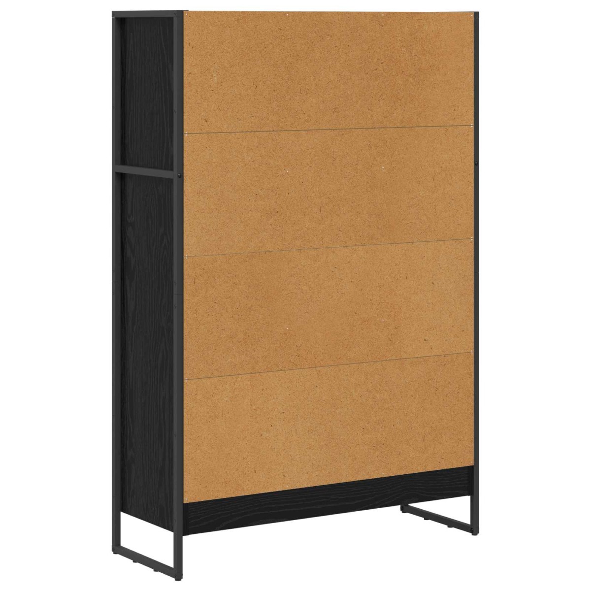 vidaXL Βιβλιοθήκη 80 x 30 x 121 εκ Επεξεργασμένο Ξύλο Μαύρη Οξυά