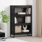 vidaXL Βιβλιοθήκη 80 x 30 x 121 εκ Επεξεργασμένο Ξύλο Μαύρη Οξυά