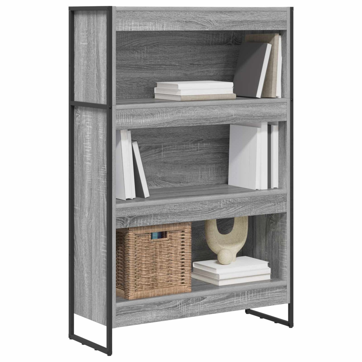 vidaXL Βιβλιοθήκη 80 x 30 x 121 εκ Επεξεργασμένο Ξύλο Γκρίζο Σονομα