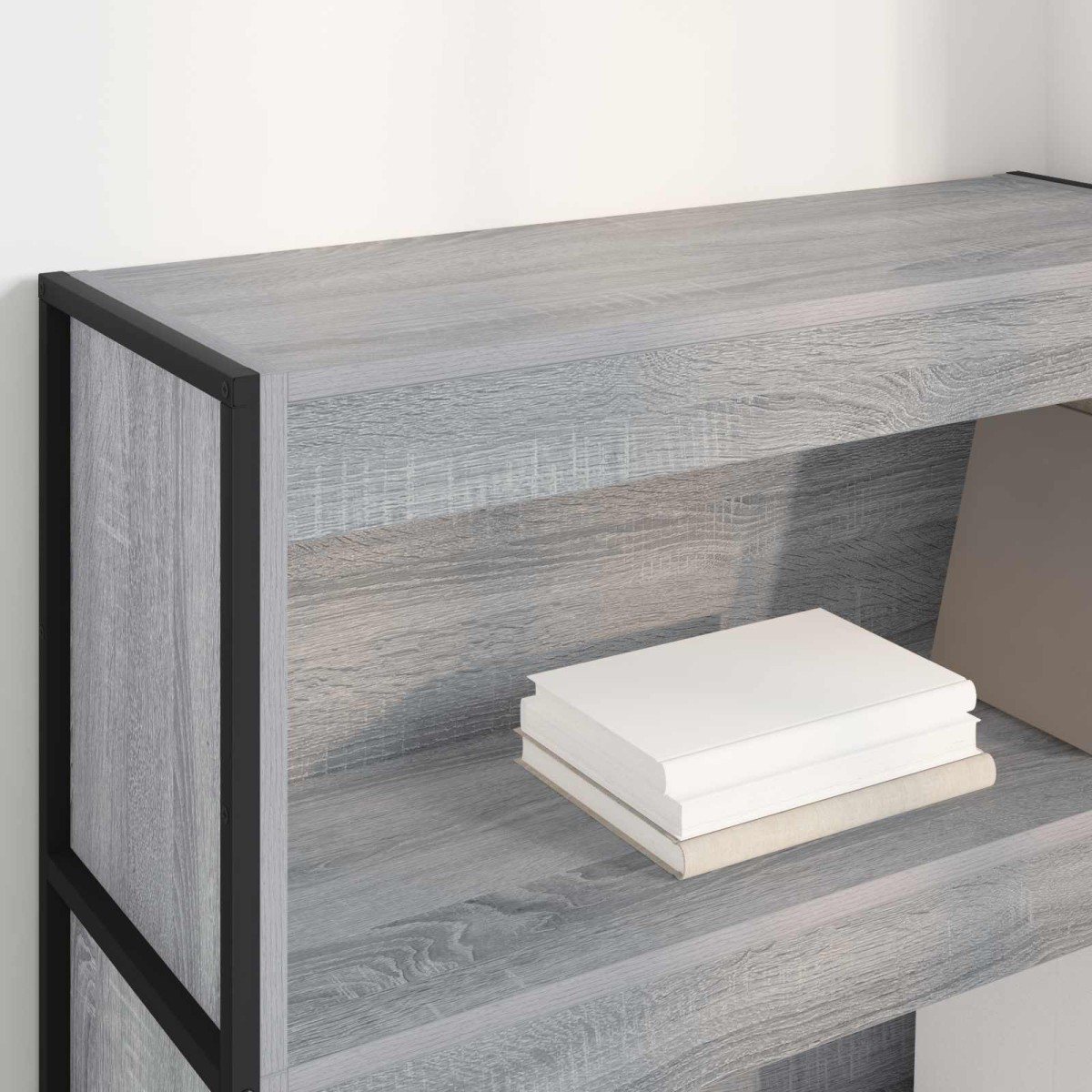 vidaXL Βιβλιοθήκη 80 x 30 x 121 εκ Επεξεργασμένο Ξύλο Γκρίζο Σονομα