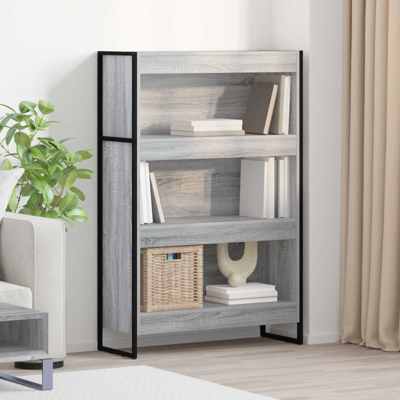 vidaXL Βιβλιοθήκη 80 x 30 x 121 εκ Επεξεργασμένο Ξύλο Γκρίζο Σονομα