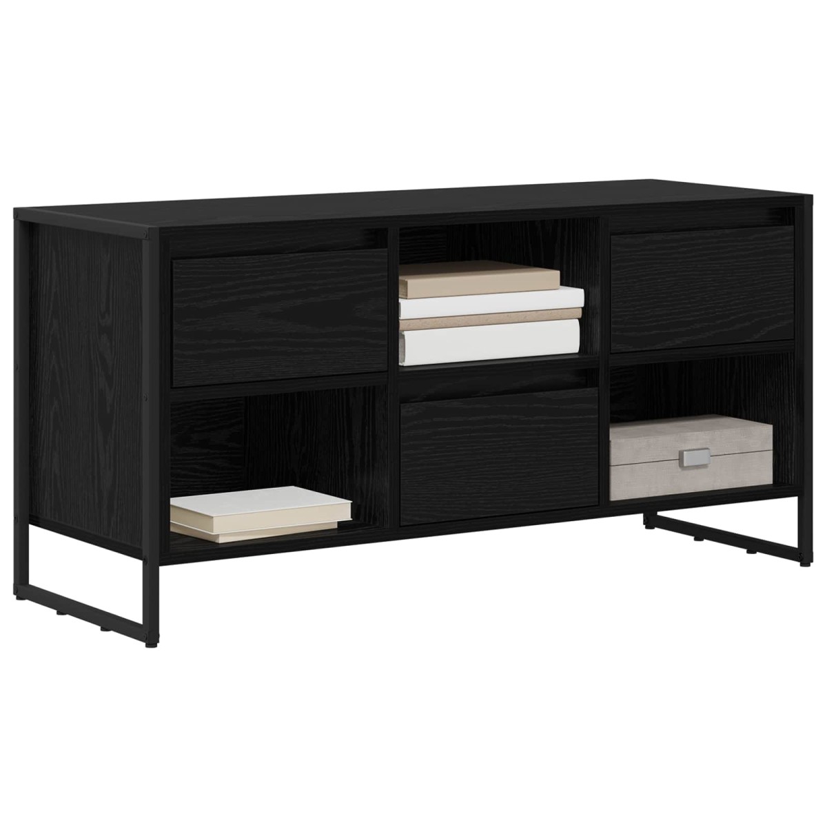 vidaXL Ντουλάπι TV 100 x 36 x 49,5 εκ Μαύρη Οξυά Επεξεργασμένο Ξύλο