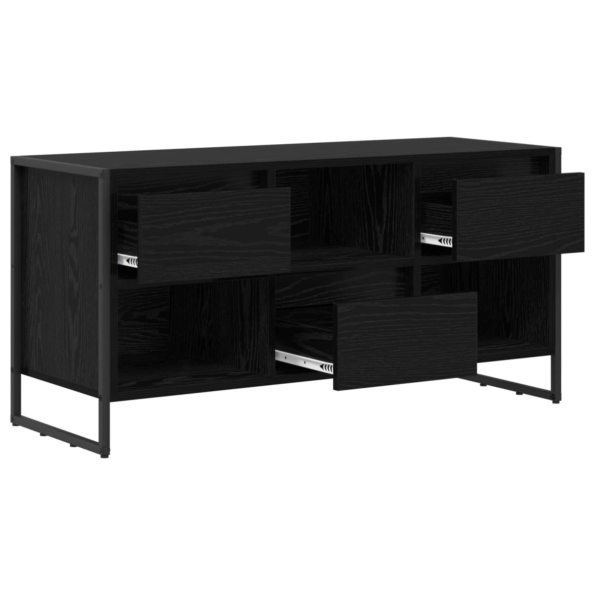 vidaXL Ντουλάπι TV 100 x 36 x 49,5 εκ Μαύρη Οξυά Επεξεργασμένο Ξύλο