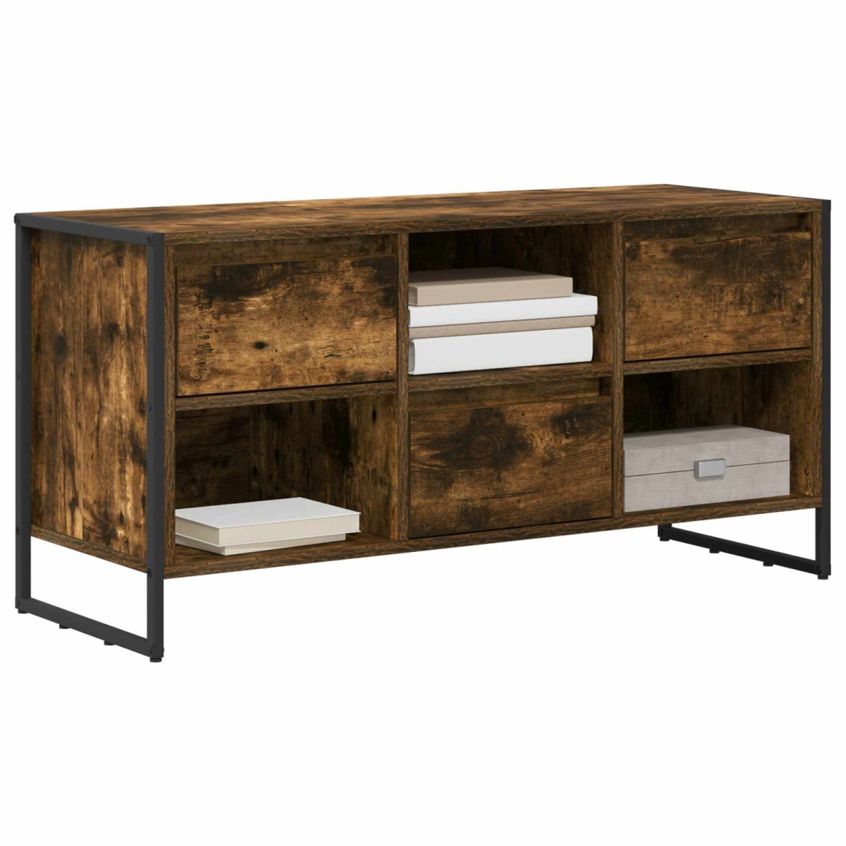 vidaXL Ντουλάπι TV 100 x 36 x 49,5 εκ Καπνιστό Δρύς Επεξεργασμένο Ξύλο