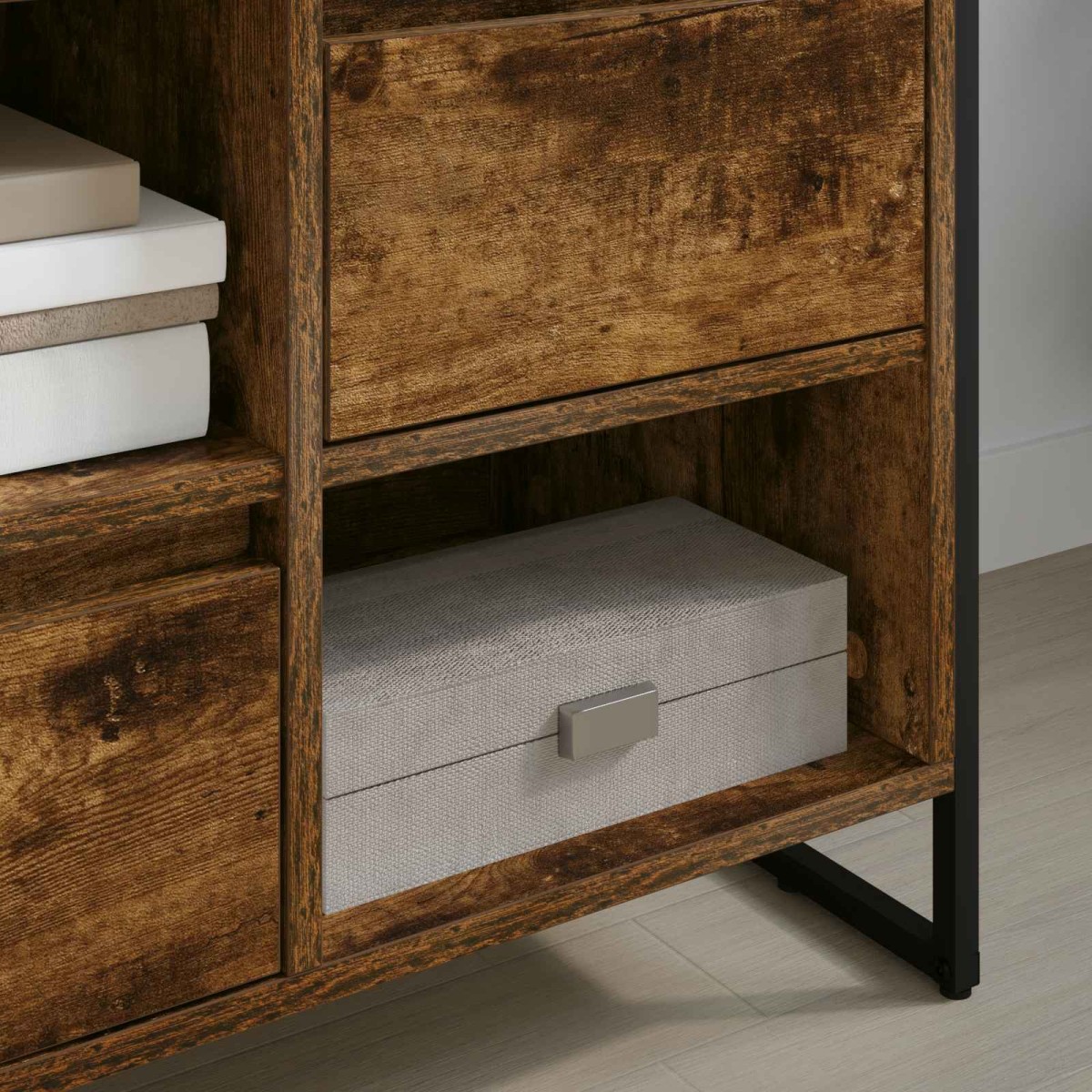 vidaXL Ντουλάπι TV 100 x 36 x 49,5 εκ Καπνιστό Δρύς Επεξεργασμένο Ξύλο