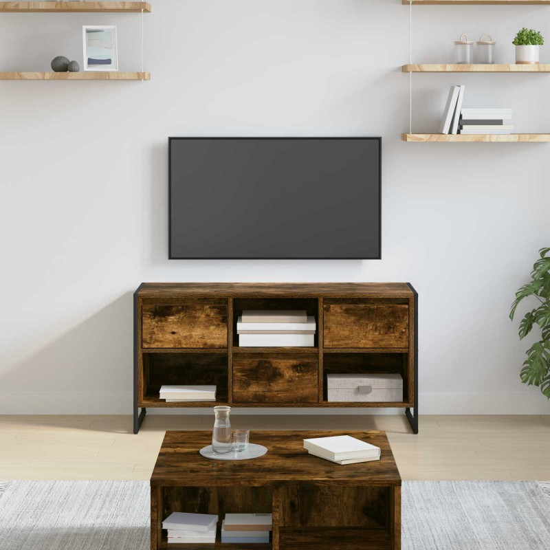 vidaXL Ντουλάπι TV 100 x 36 x 49,5 εκ Καπνιστό Δρύς Επεξεργασμένο Ξύλο
