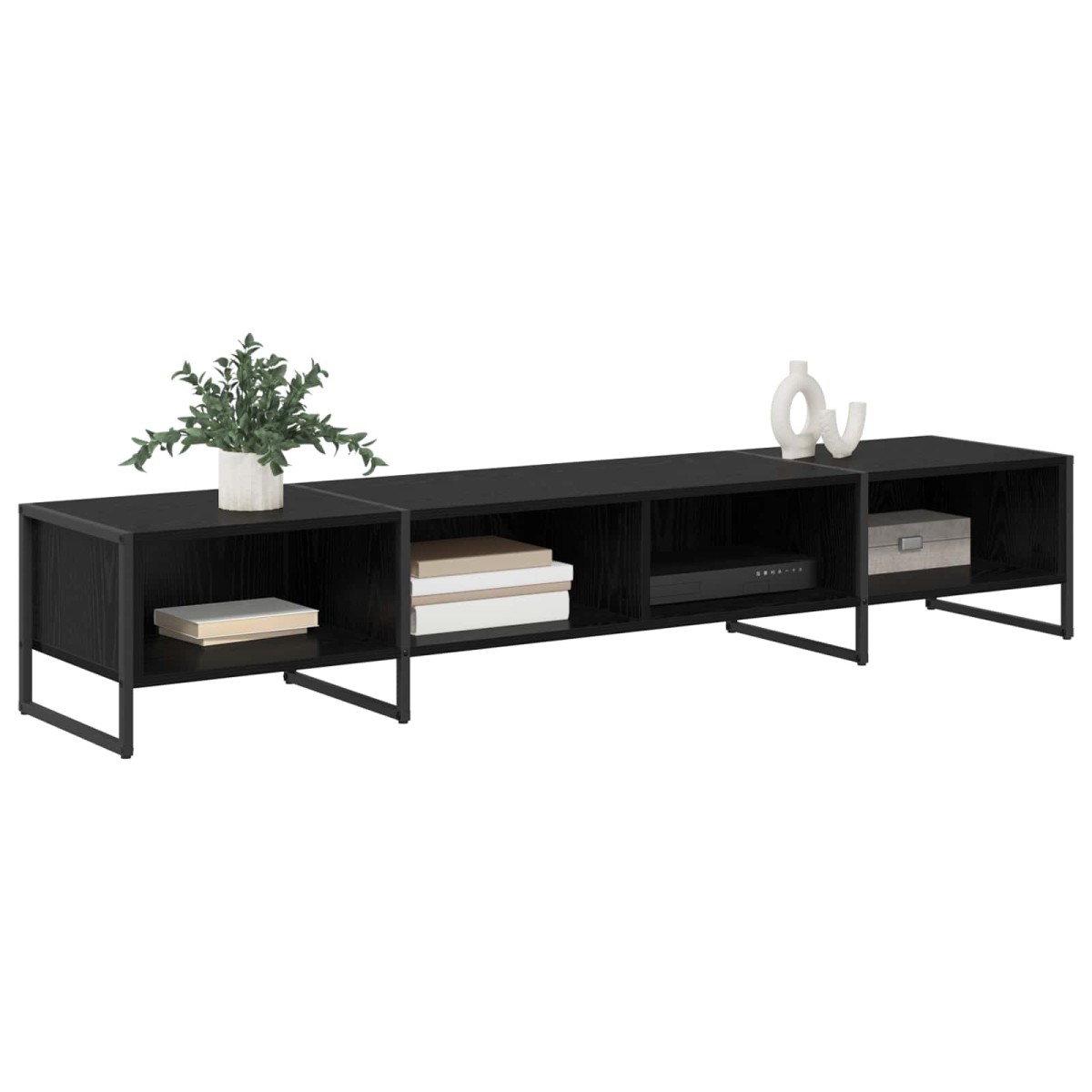 vidaXL Ντουλάπι TV 170.5 x 36 x 30.5 εκ Μαύρη Οξυά Επεξεργασμένο Ξύλο