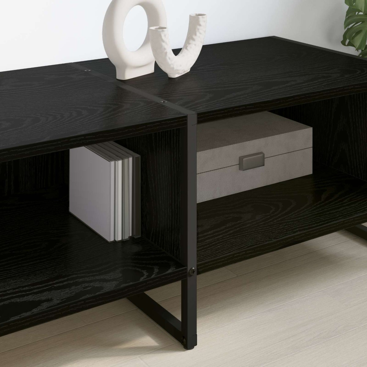 vidaXL Ντουλάπι TV 170.5 x 36 x 30.5 εκ Μαύρη Οξυά Επεξεργασμένο Ξύλο