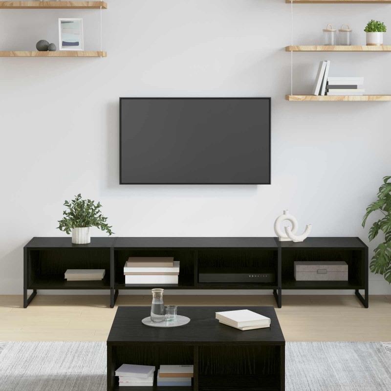 vidaXL Ντουλάπι TV 170.5 x 36 x 30.5 εκ Μαύρη Οξυά Επεξεργασμένο Ξύλο