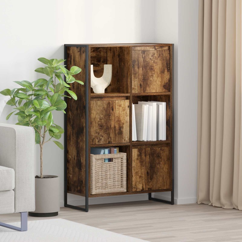 vidaXL Βιβλιοθήκη 68 x 30 x 108.5 εκ. Επεξεργασμένο Ξύλο Καπνιστό Δρύς
