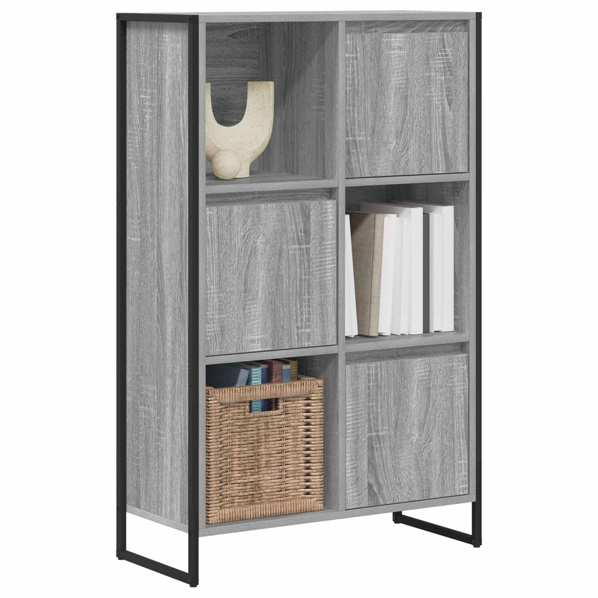 vidaXL Βιβλιοθήκη 68 x 30 x 108.5 εκ. Επεξεργασμένο Ξύλο Γκρίζο Σονομα