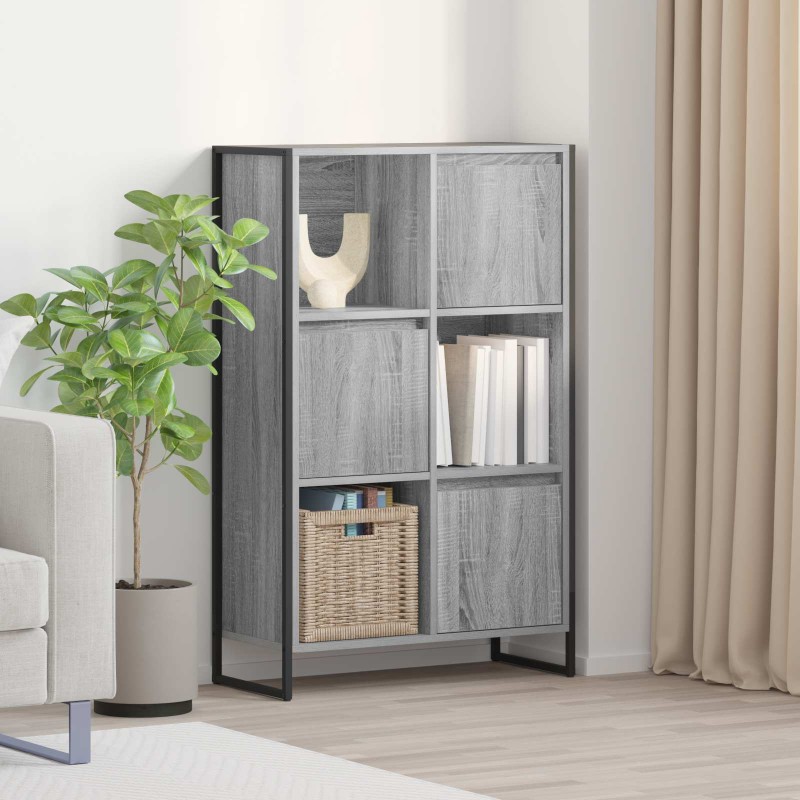 vidaXL Βιβλιοθήκη 68 x 30 x 108.5 εκ. Επεξεργασμένο Ξύλο Γκρίζο Σονομα