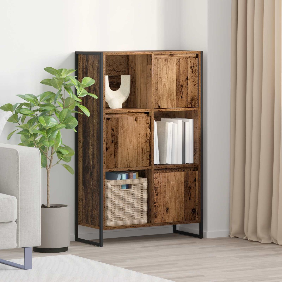 vidaXL Βιβλιοθήκη 68 x 30 x 108.5 εκ. Επεξεργασμένο Ξύλο Παλιό Ξύλο