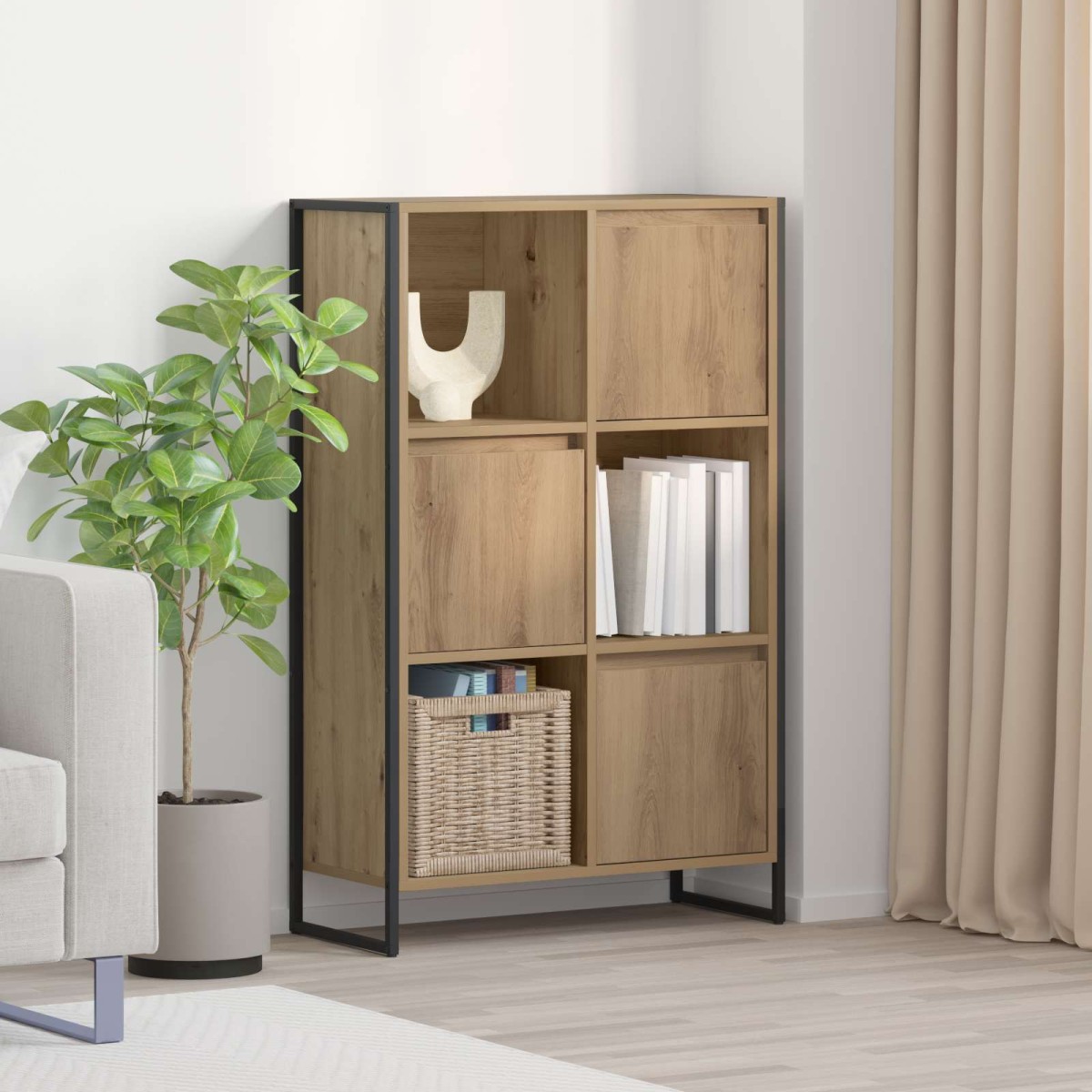 vidaXL Βιβλιοθήκη 68 x 30 x 108.5 εκ. Επεξεργασμένο Ξύλο