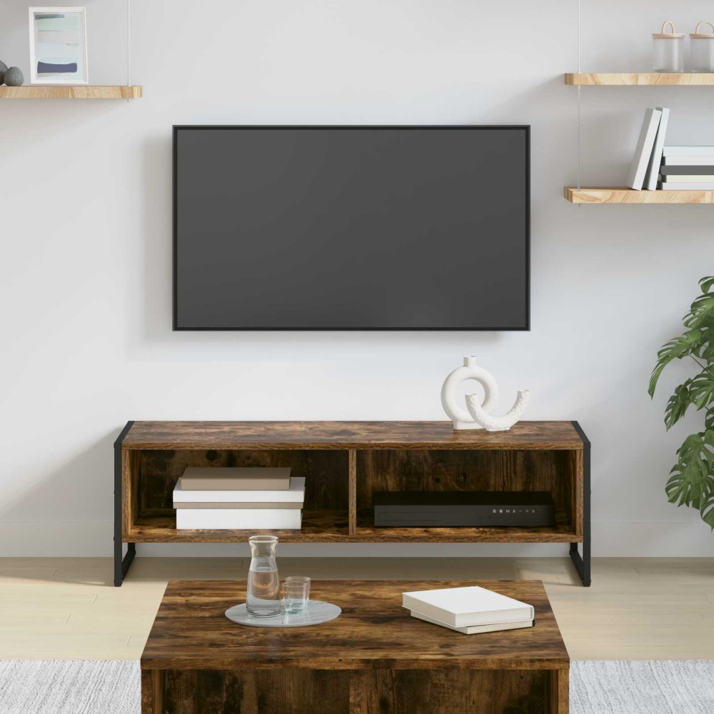 vidaXL Ντουλάπι TV 100 x 36.5 x 30.5 εκ Καπνιστό Δρύς