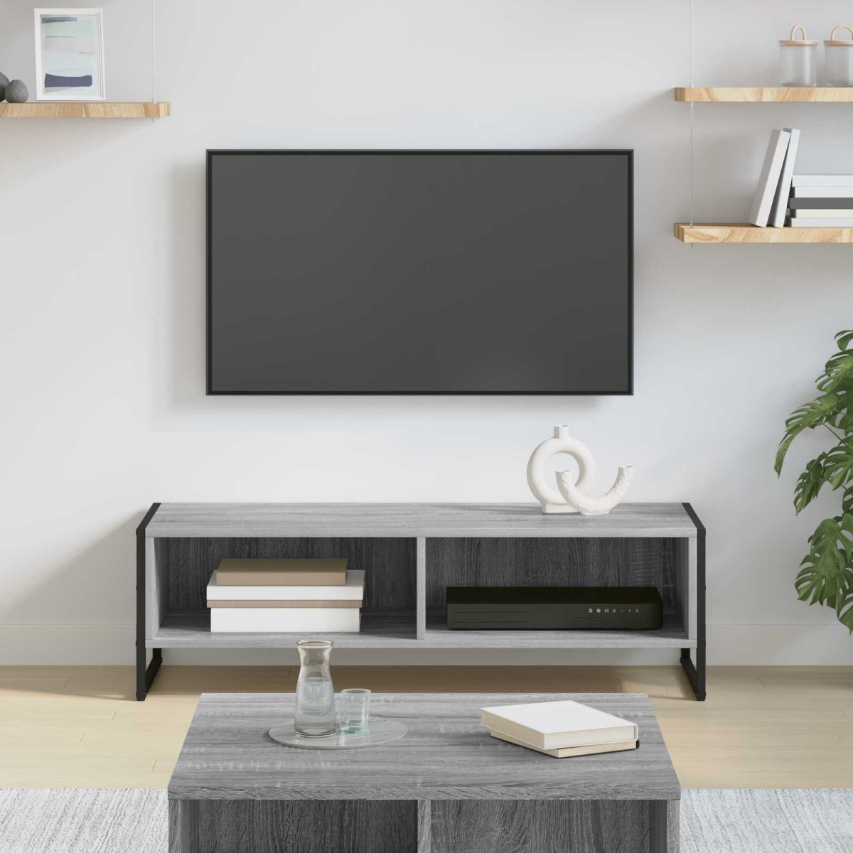 vidaXL Ντουλάπι TV 100 x 36.5 x 30.5 εκ Γκρίζο Σονομα