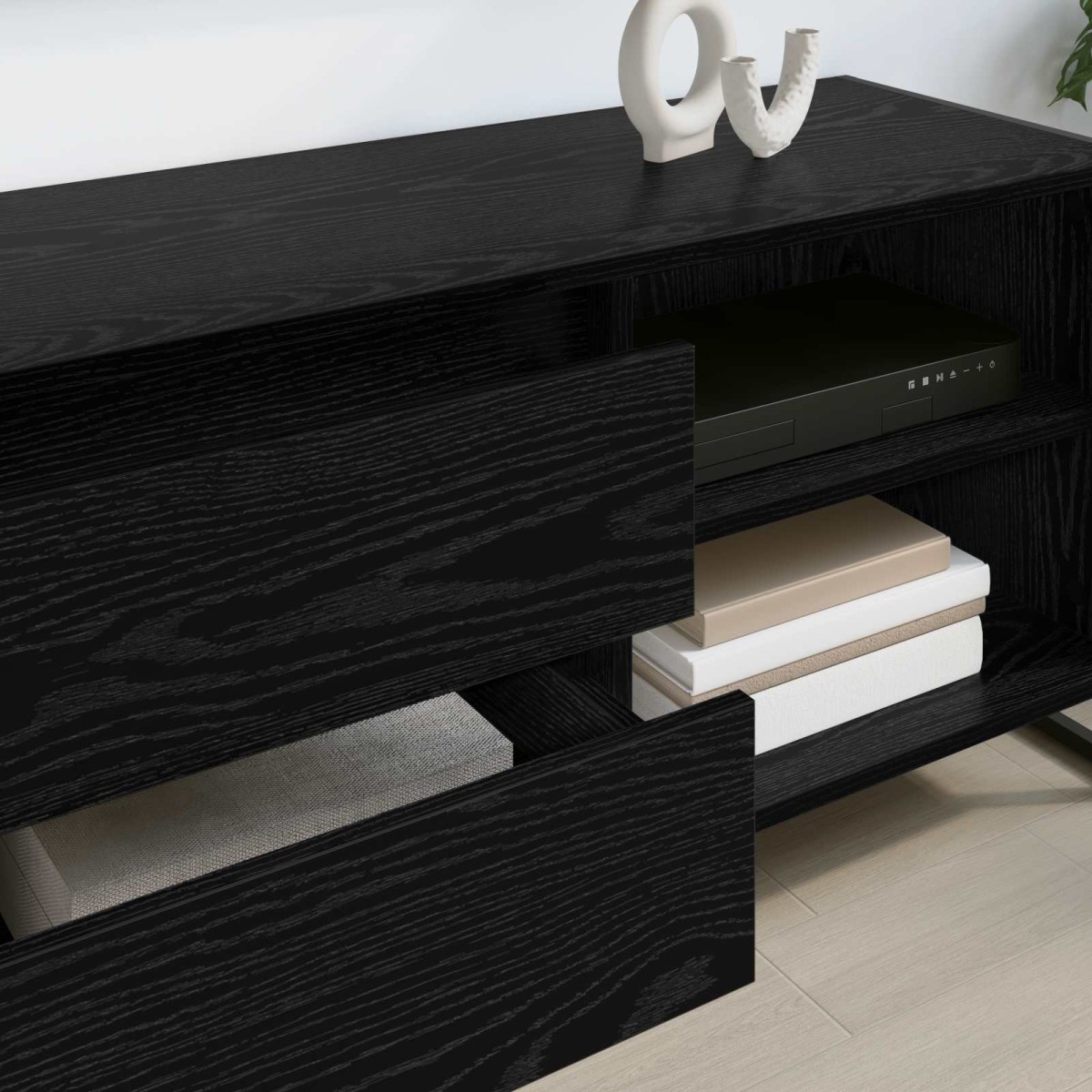 vidaXL Ντουλάπι TV 100 x 36 x 49,5 εκ Μαύρη Οξυά Επεξεργασμένο Ξύλο
