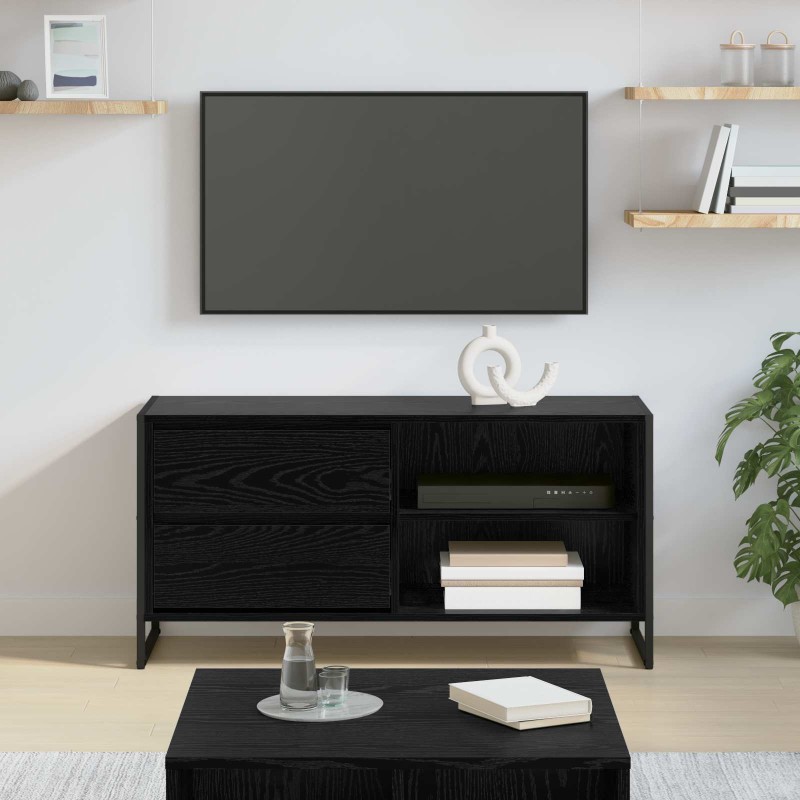 vidaXL Ντουλάπι TV 100 x 36 x 49,5 εκ Μαύρη Οξυά Επεξεργασμένο Ξύλο
