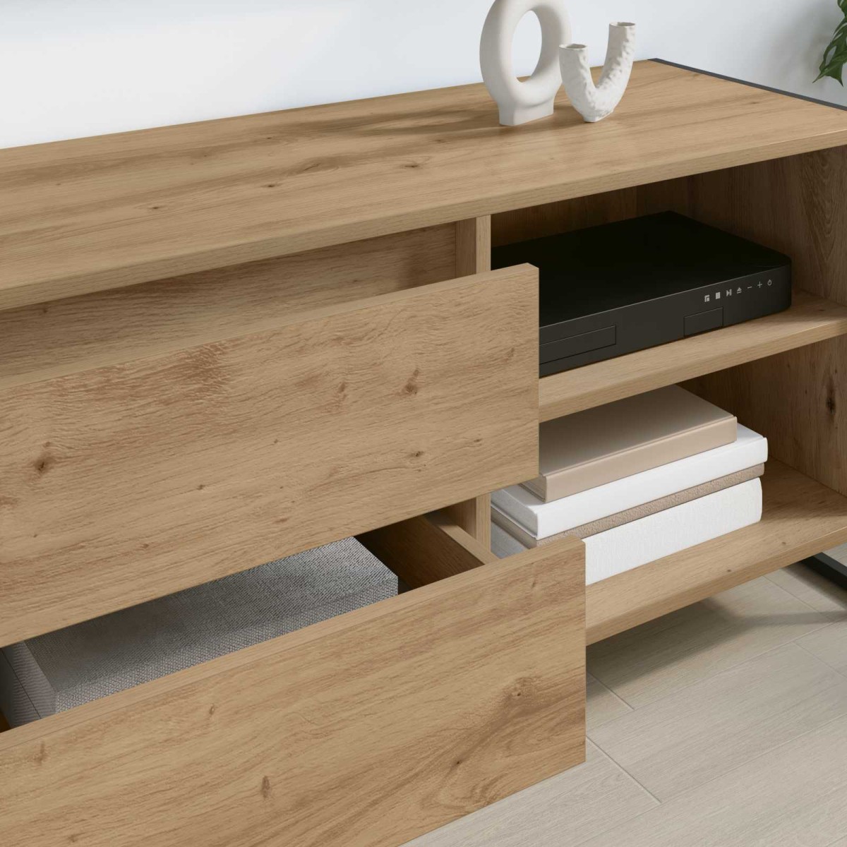 vidaXL Ντουλάπι TV 100 x 36 x 49,5 εκ Καρυδιά Χειροποίητης Εργασίας
