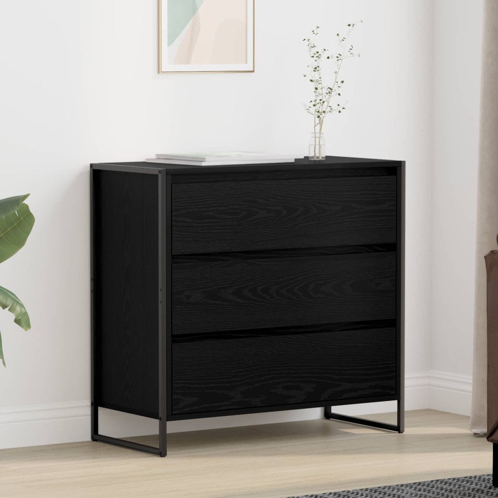 vidaXL Πλαϊνό γραφείο Μαύρη Οξυά 79 x 36 x 75.5 εκ. Επεξεργασμένο Ξύλο
