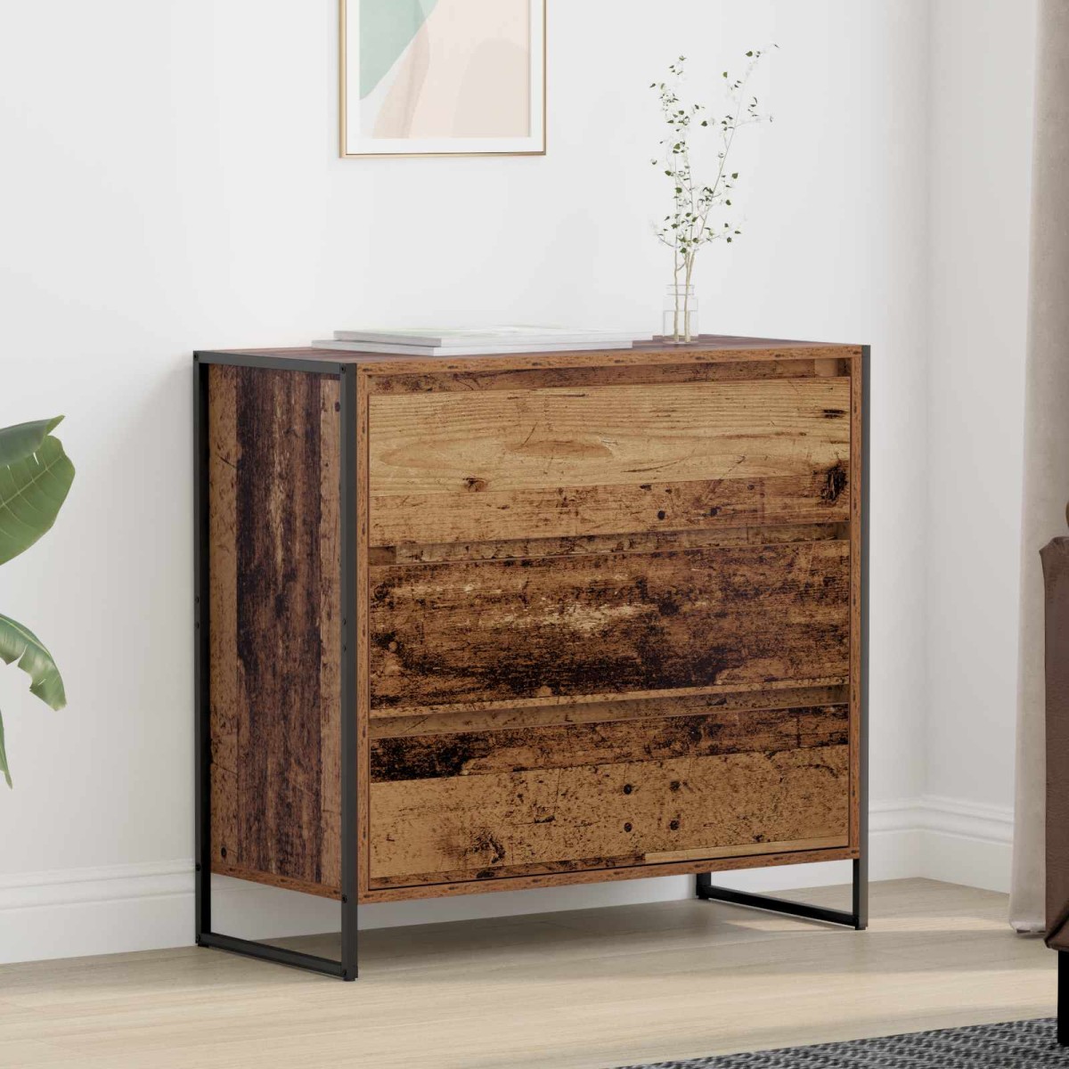 vidaXL Πλαϊνό γραφείο Παλιό Ξύλο 79 x 36 x 75.5 εκ. Επεξεργασμένο Ξύλο